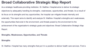 Broad Collaborative Strategic Map Report