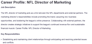 Career Profile: NFL Director of Marketing