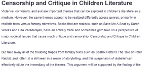 Censorship and Critique in Children Literature