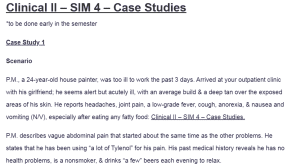 Clinical II – SIM 4 – Case Studies