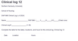 Clinical log 12