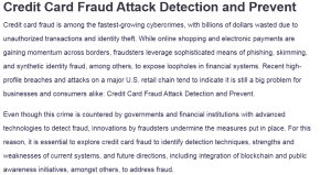Credit Card Fraud Attack Detection and Prevent