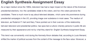 English Synthesis Assignment Essay
