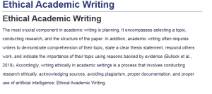 Ethical Academic Writing