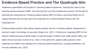 Evidence-Based Practice and The Quadruple Aim