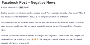 Facebook Post – Negative News