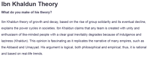 Ibn Khaldun Theory