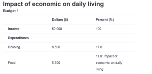 Impact of economic on daily living