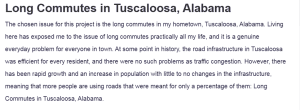 Long Commutes in Tuscaloosa, Alabama