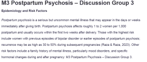 M3 Postpartum Psychosis – Discussion Group 3