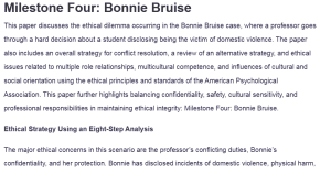 Milestone Four: Bonnie Bruise