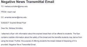 Negative News Transmittal Email