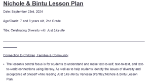 Nichole & Bintu Lesson Plan