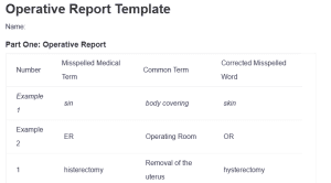 Operative Report Template