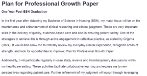Plan for Professional Growth Paper