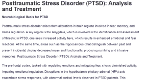 Posttraumatic Stress Disorder (PTSD): Analysis and Treatment