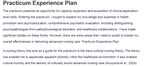 Practicum Experience Plan