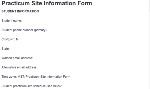 Practicum Site Information Form