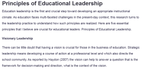 Principles of Educational Leadership