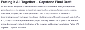 Putting it All Together – Capstone Final Draft