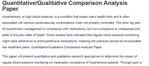 Quantitative/Qualitative Comparison Analysis Paper