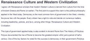 Renaissance Culture and Western Civilization