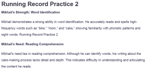 Running Record Practice 2