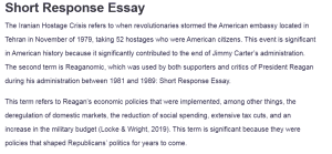 Short Response Essay