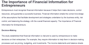 The Importance of Financial Information for Entrepreneurs