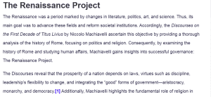The Renaissance Project