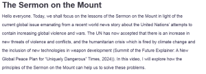 The Sermon on the Mount