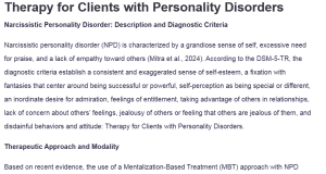 Therapy for Clients with Personality Disorders