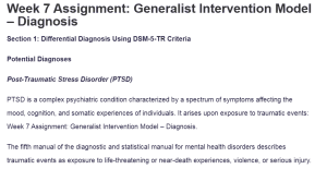 Week 7 Assignment: Generalist Intervention Model – Diagnosis