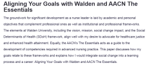 Aligning Your Goals with Walden and AACN The Essentials
