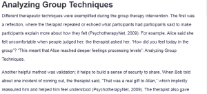 Analyzing Group Techniques