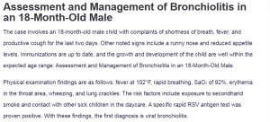 Assessment and Management of Bronchiolitis in an 18-Month-Old Male