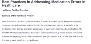 Best Practices in Addressing Medication Errors in Healthcare