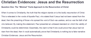 Christian Evidences: Jesus and the Resurrection