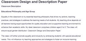 Classroom Design and Description Paper