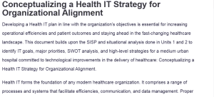 Conceptualizing a Health IT Strategy for Organizational Alignment