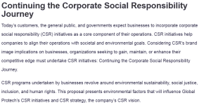 Continuing the Corporate Social Responsibility Journey