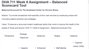 DHA 711 Week 6 Assignment – Balanced Scorecard Tool