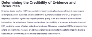 Determining the Credibility of Evidence and Resources