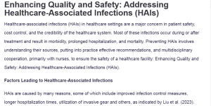 Enhancing Quality and Safety: Addressing Healthcare-Associated Infections (HAIs)