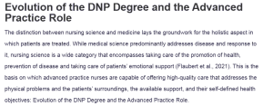 Evolution of the DNP Degree and the Advanced Practice Role