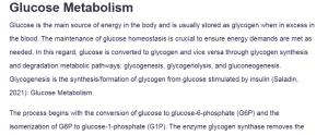 Glucose Metabolism