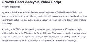 Growth Chart Analysis Video Script