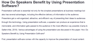 How Do Speakers Benefit by Using Presentation Software?