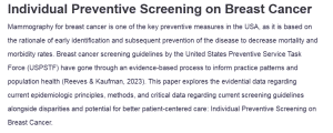 Individual Preventive Screening on Breast Cancer