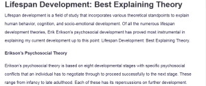 Lifespan Development: Best Explaining Theory